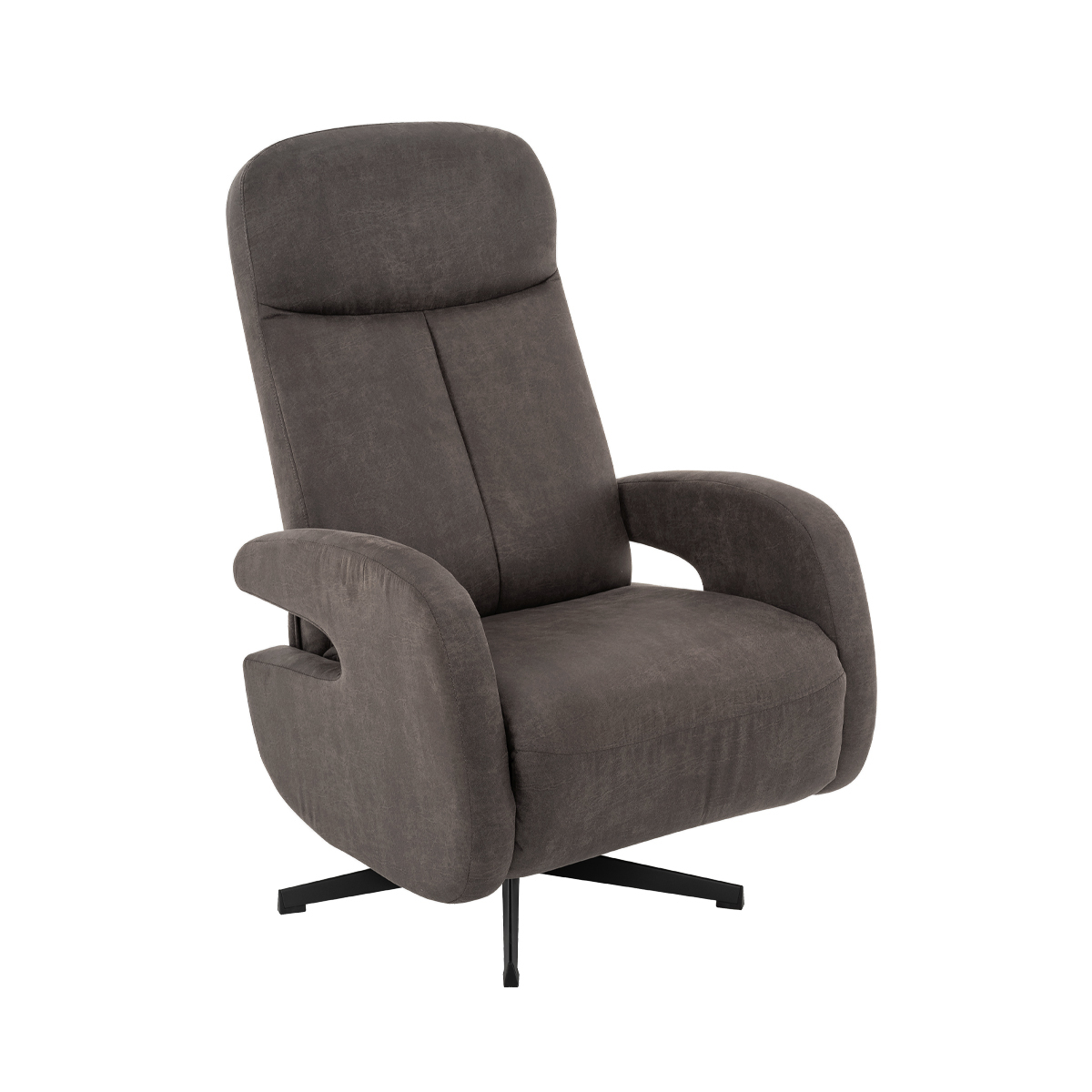 Fauteuil Esbjerg - Relaxfauteuil - Zonder armleuning - Antraciet - Micro Suede - Modern - LABEL51