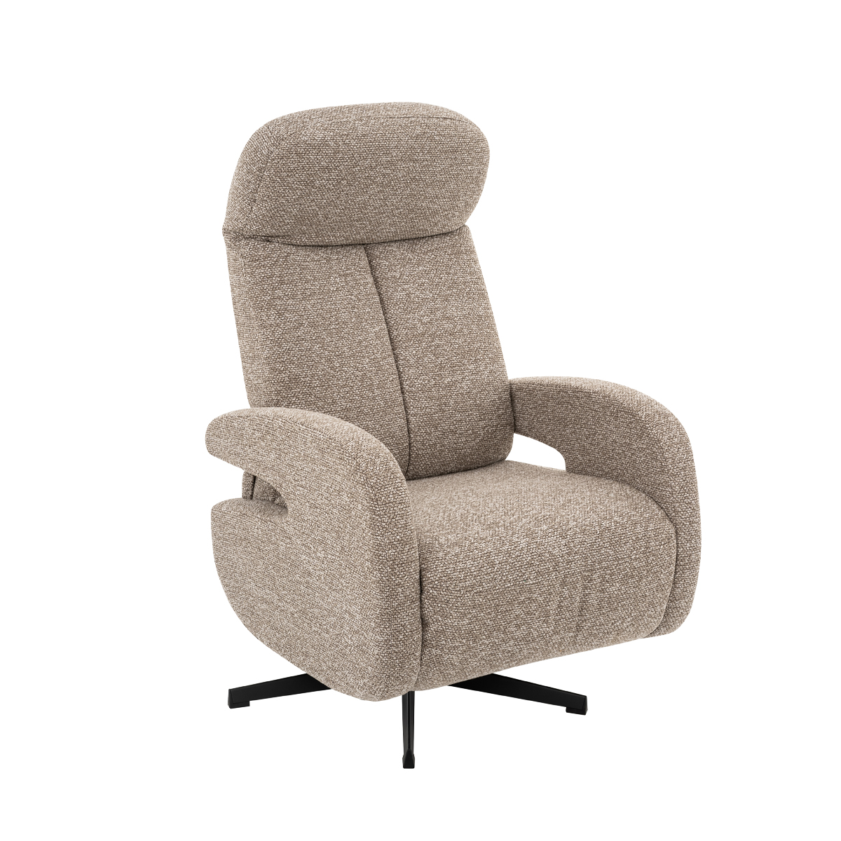 Fauteuil Esbjerg - Relaxfauteuil - Zonder armleuning - Mushroom - Royal Boucle - Landelijk - LABEL51