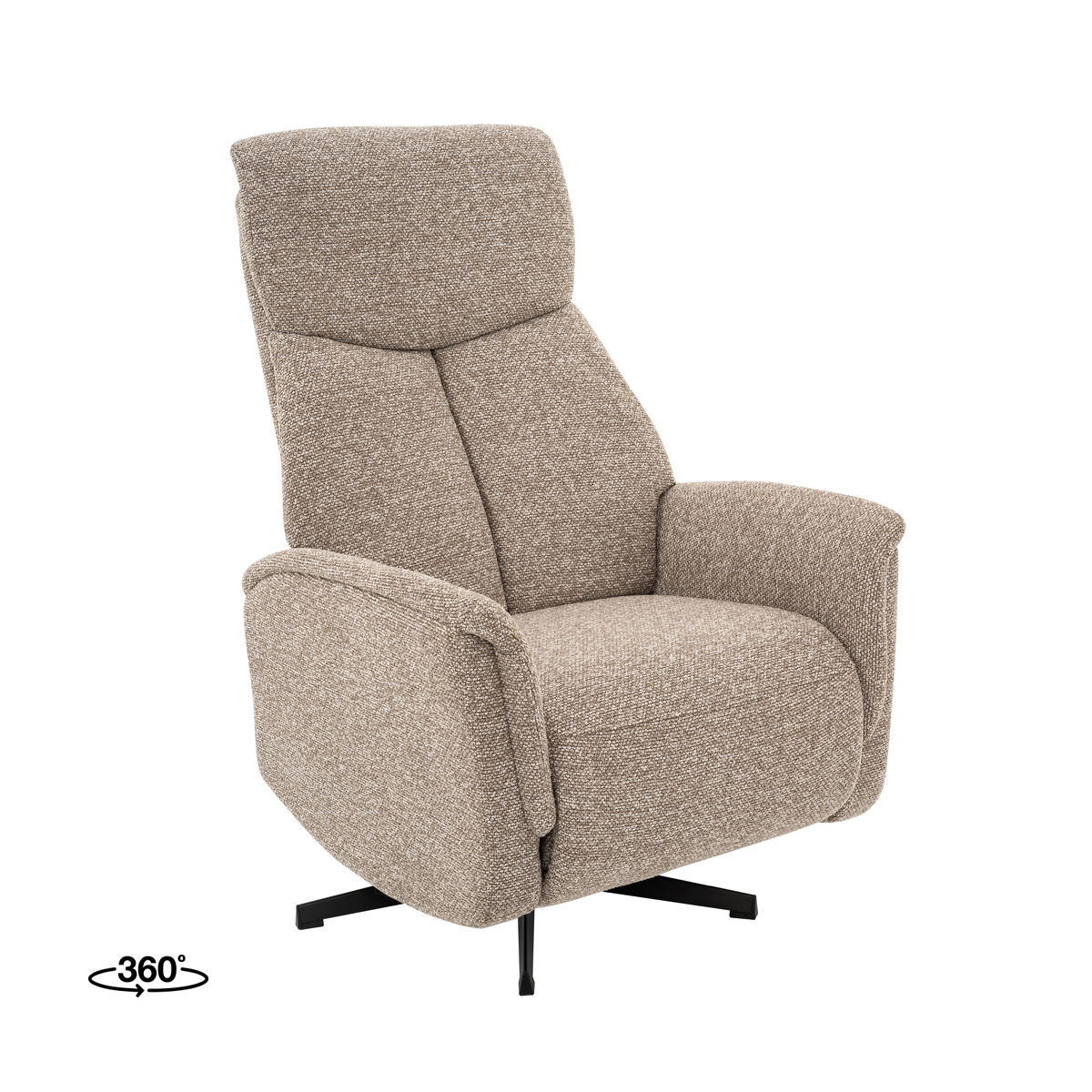 Fauteuil Helsinki - Relaxfauteuil - Zonder armleuning - Mushroom - Royal Boucle - Landelijk - LABEL51