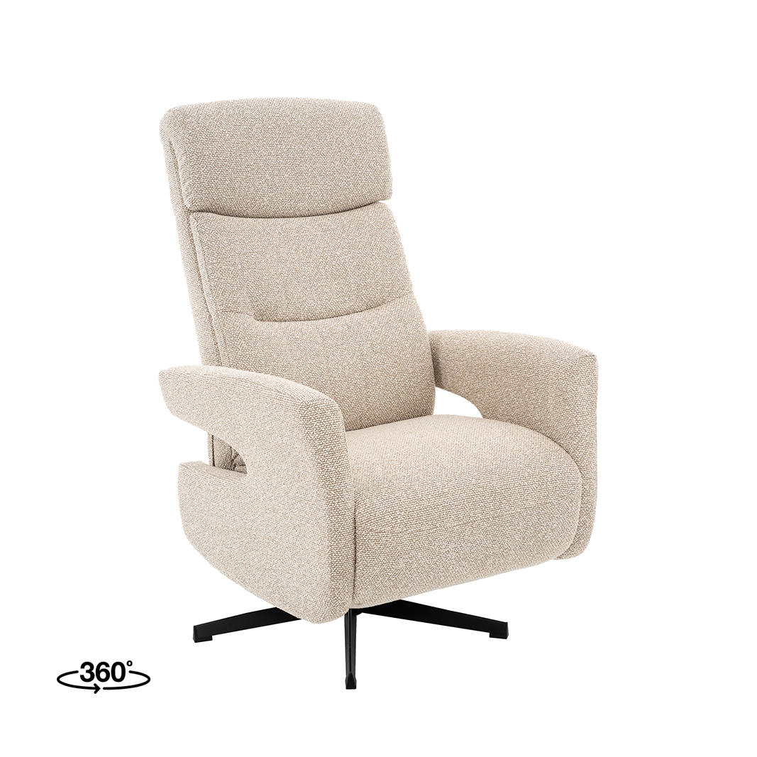 Fauteuil Copenhagen - Relaxfauteuil - Zonder armleuning - Naturel Beige - Royal Boucle - Landelijk - LABEL51