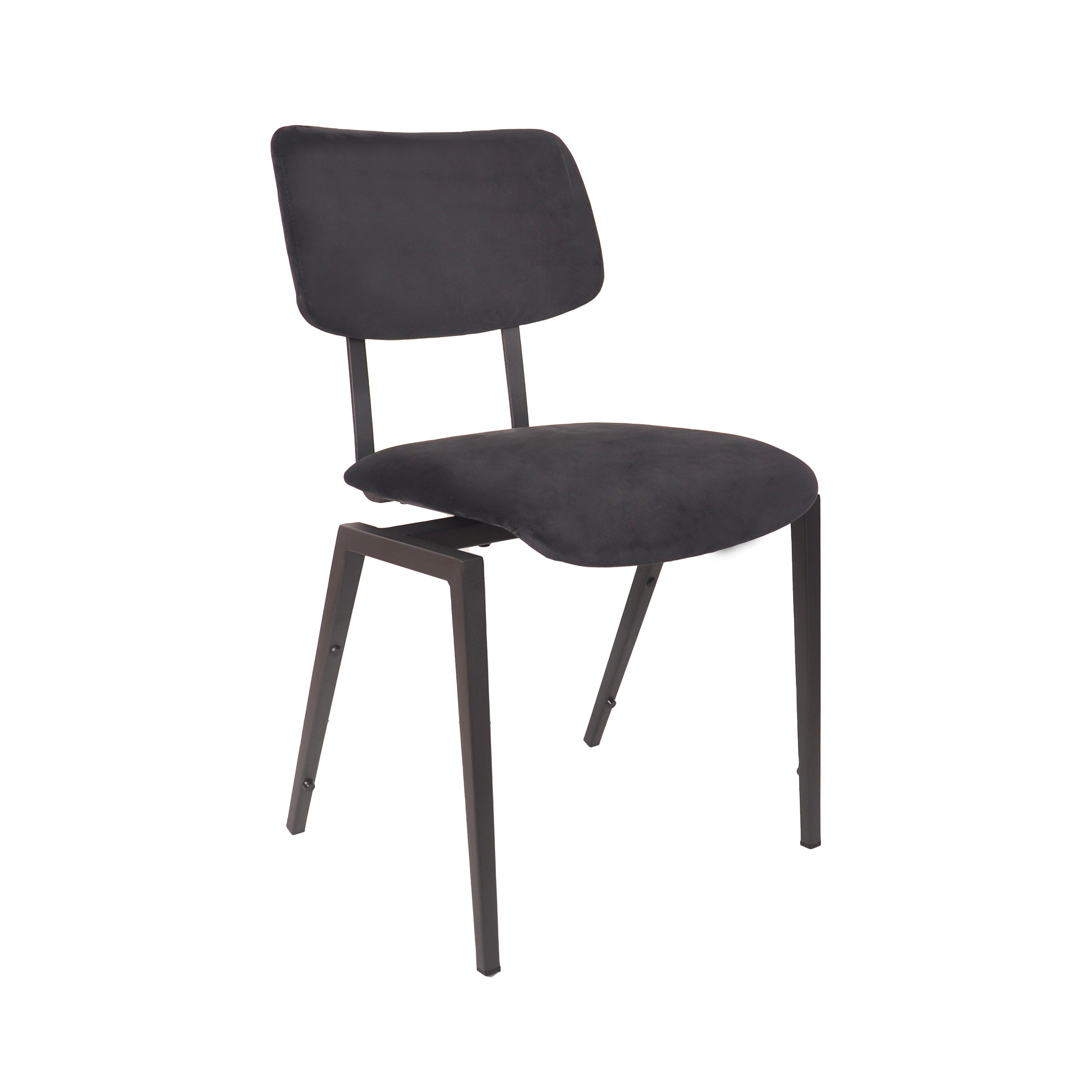 Eetkamerstoel Stapelbaar - Zonder armleuning - Taupe - Fluweel - Landelijk - LABEL51