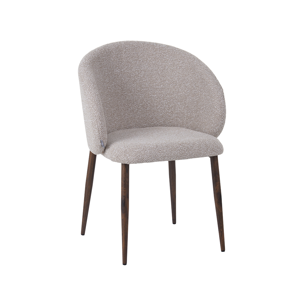 Eetkamerstoel Yuki - Zonder armleuning - Naturel Beige - Royal Boucle - LABEL51
