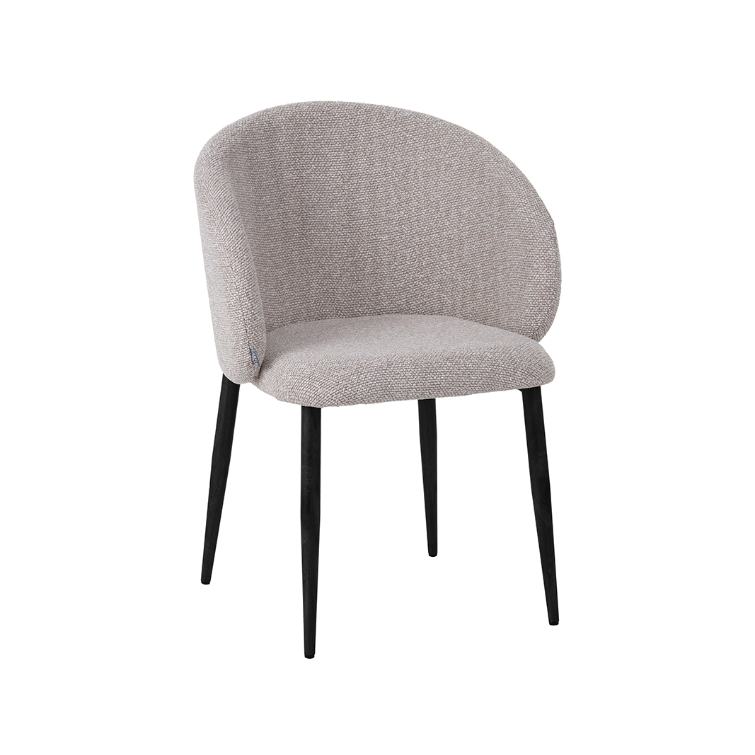 Eetkamerstoel Yuki - Zonder armleuning - Naturel Beige - Royal Boucle - Landelijk - LABEL51