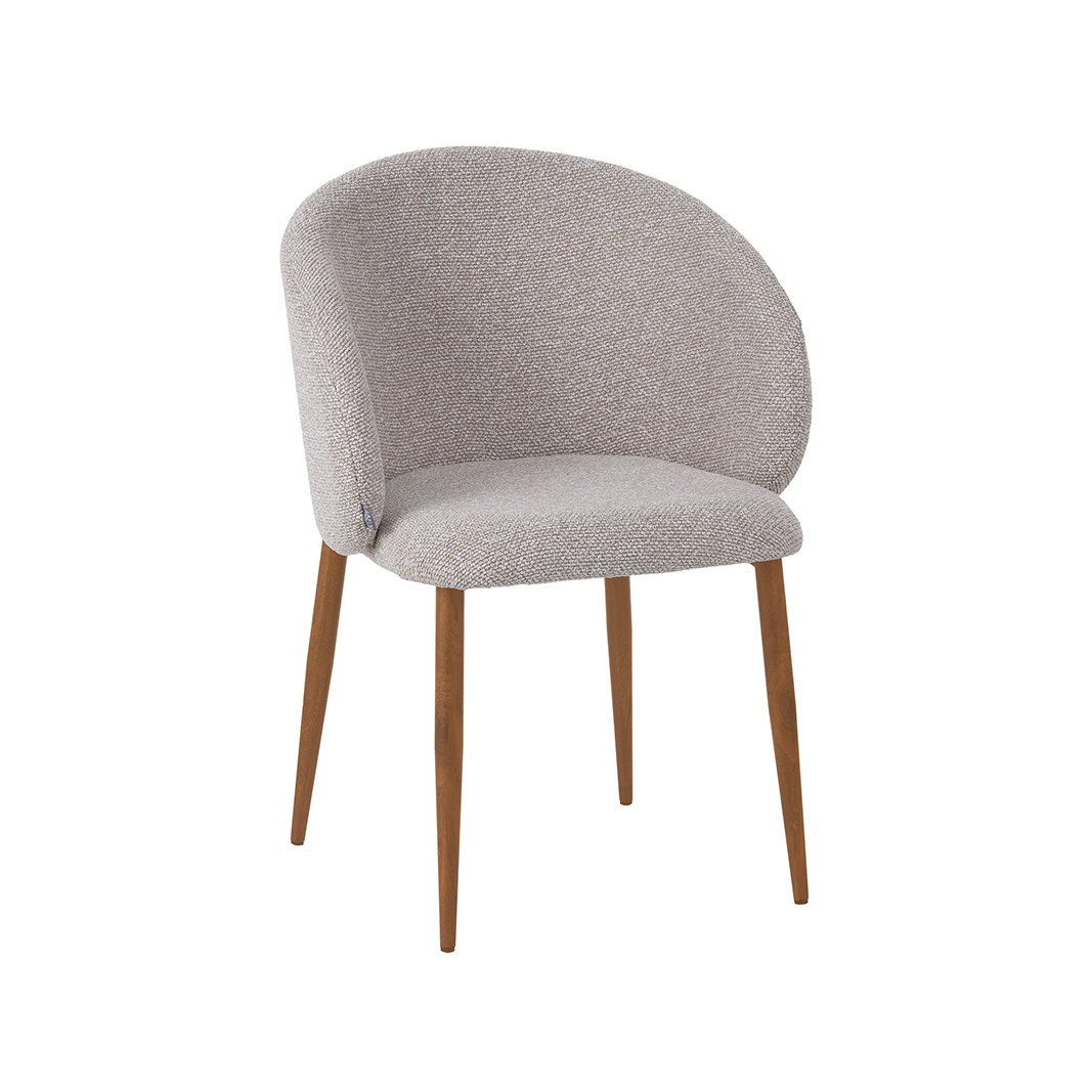 Eetkamerstoel Yuki - Zonder armleuning - Naturel Beige - Royal Boucle - LABEL51