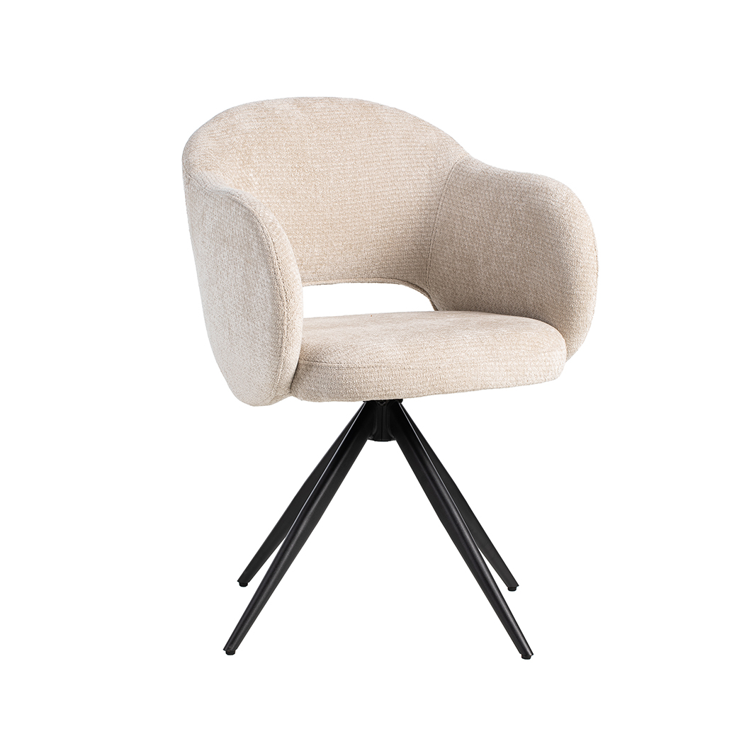 Eetkamerstoel Lela - Zonder armleuning - Naturel Beige - Elite - LABEL51