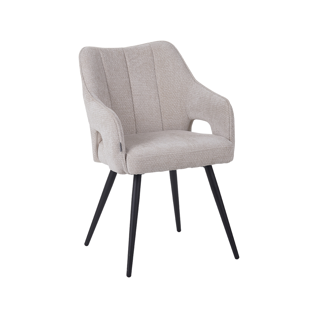 Eetkamerstoel Stan - Zonder armleuning - Naturel Beige - Elite - LABEL51