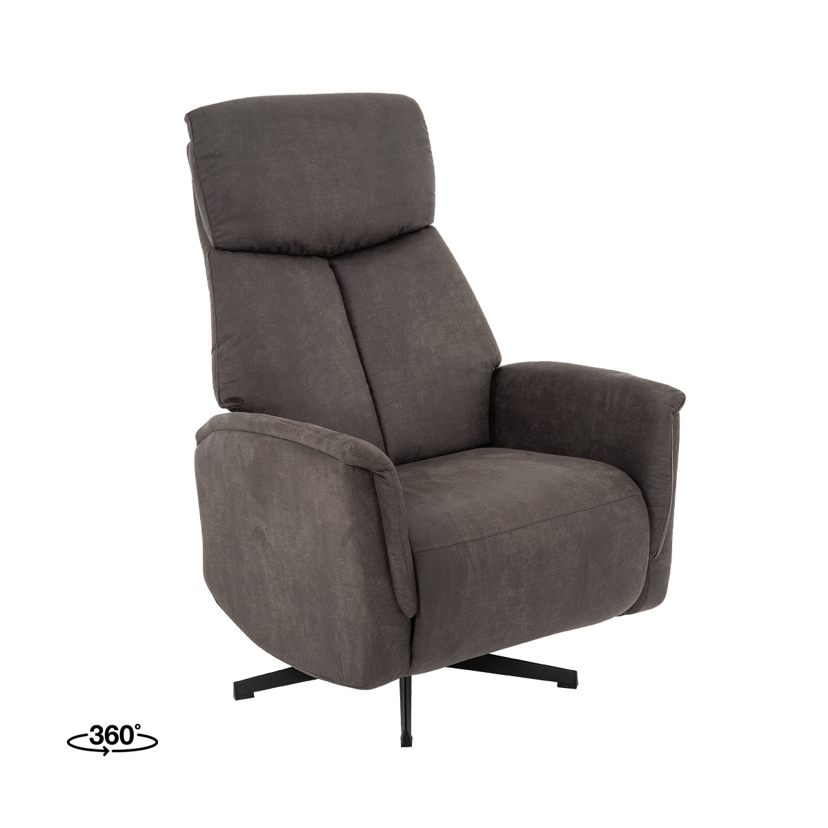 Fauteuil Aarhus - Elektrisch - Zonder armleuning - Antraciet - Kunstleder - LABEL51