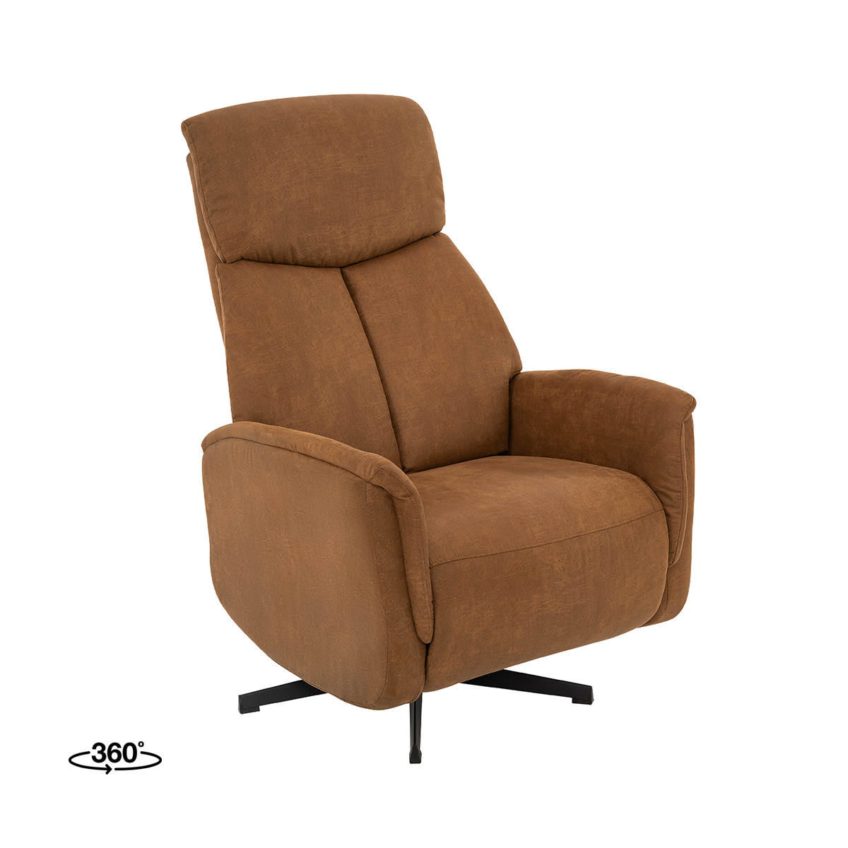 Fauteuil Aarhus - Elektrisch - Zonder armleuning - Cognac - Micro Suede - Modern - LABEL51