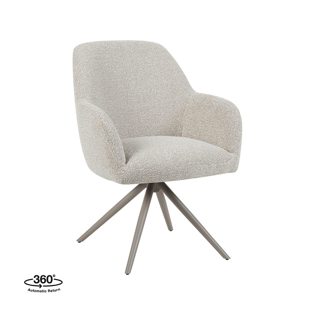 Eetkamerstoel Sayuri - Zonder armleuning - Naturel Beige - Royal Boucle - LABEL51