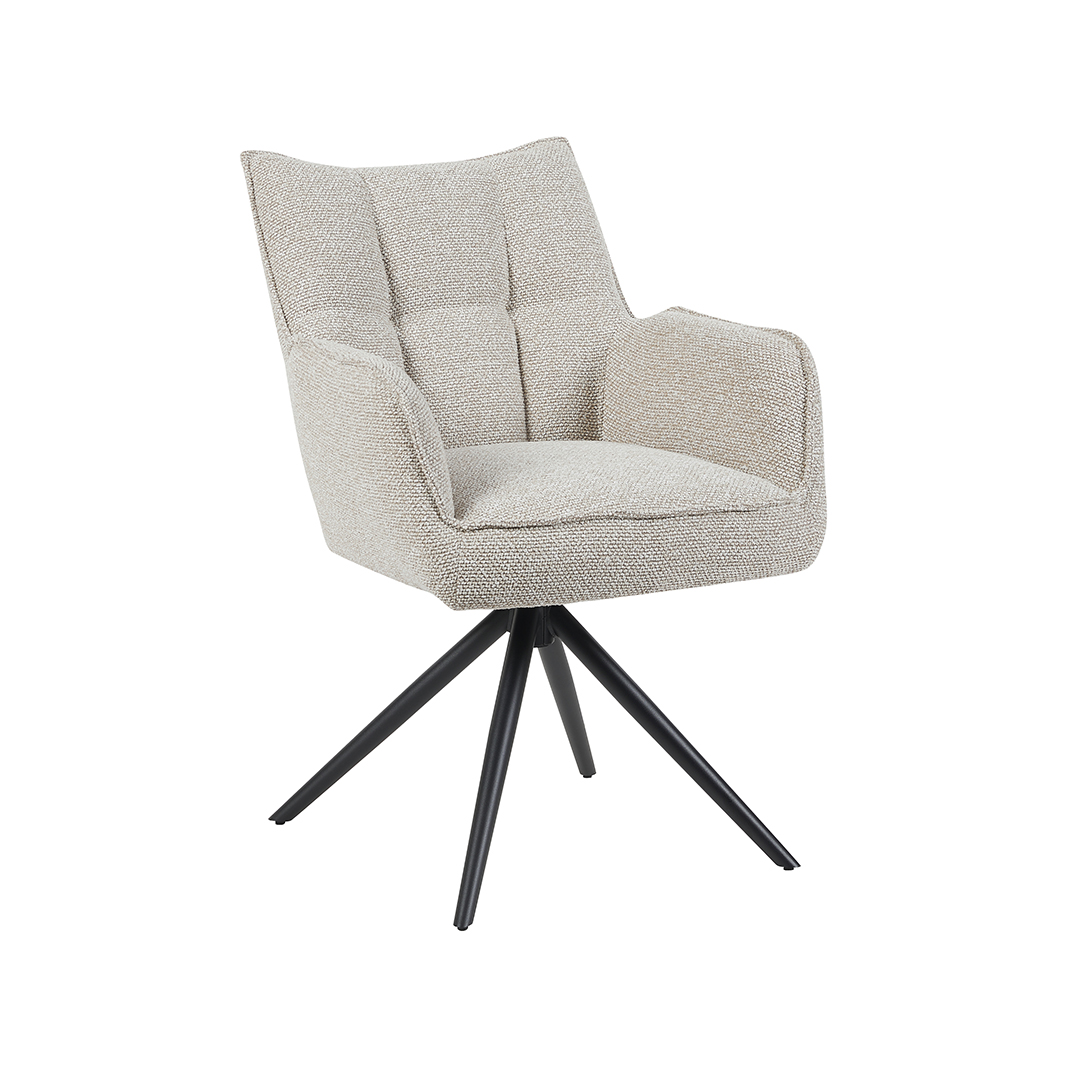 Eetkamerstoel Amalfi - Zonder armleuning - Naturel Beige - Royal Boucle - LABEL51