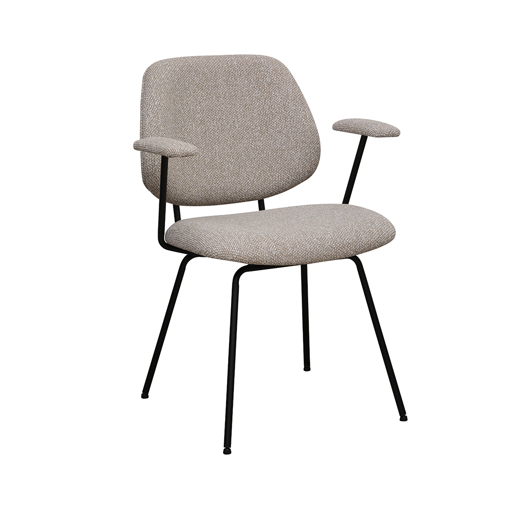 Eetkamerstoel Loreto - Zonder armleuning - Naturel Beige - Royal Boucle - LABEL51