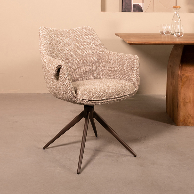 Eetkamerstoel Narumi - Zonder armleuning - Mushroom - Royal Boucle - Design - LABEL51