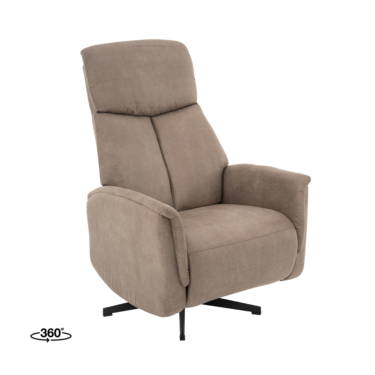 Fauteuil Helsinki - Relaxfauteuil - Taupe - Micro Suede - Modern - LABEL51
