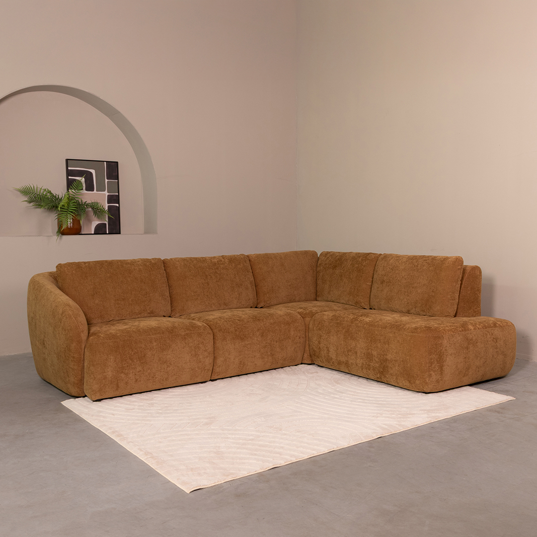 Hoekbank Matteo - Dark Honey - Velours - LABEL51