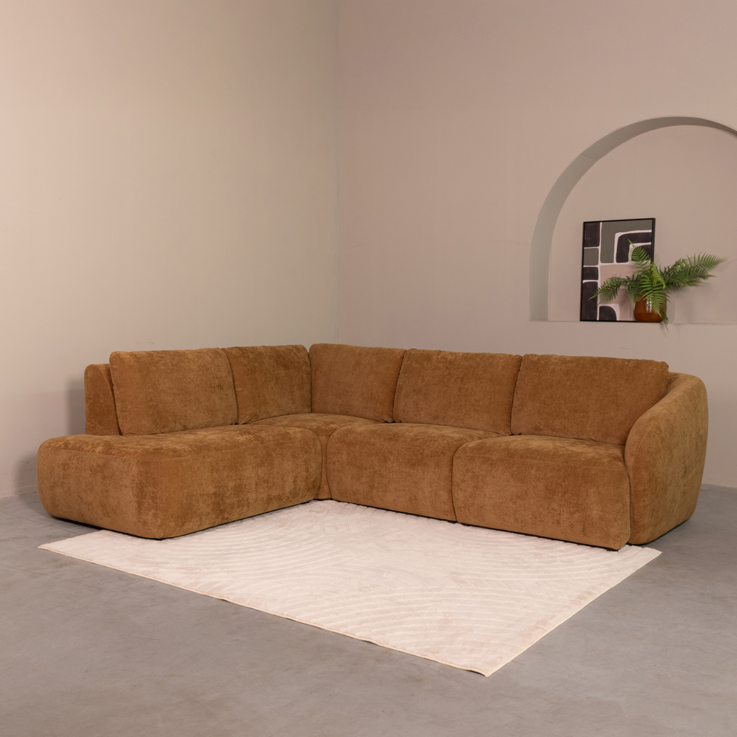 Hoekbank Matteo - Dark Honey - Velours - LABEL51