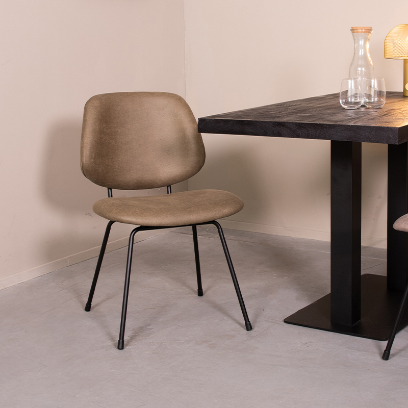 Eetkamerstoel Bello - Zonder armleuning - Moss - Micro Suede - Modern - LABEL51