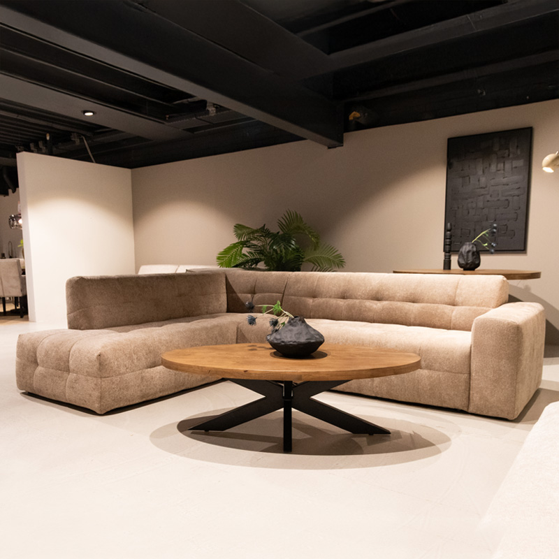 Hoekbank Danio - Links Voorstaand - Taupe - Chenille - DOK 2 Exclusive