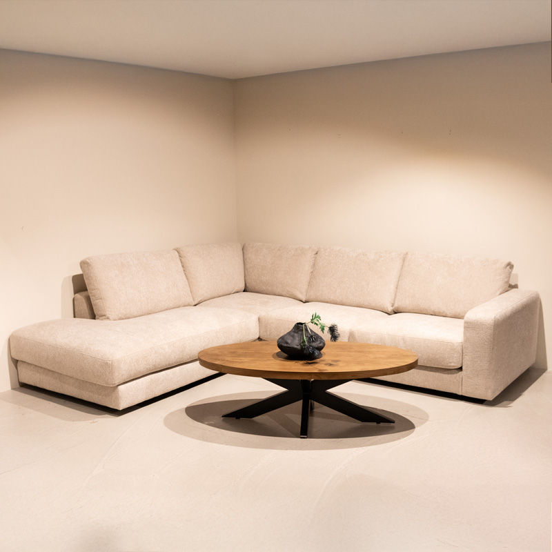 Hoekbank Vamos - Links Voorstaand - Naturel Beige - Chenille - DOK 2 Exclusive
