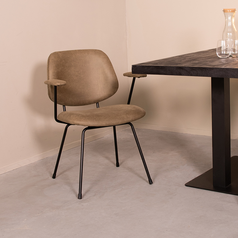 Eetkamerstoel Rivano - Zonder armleuning - Moss - Micro Suede - Modern - LABEL51