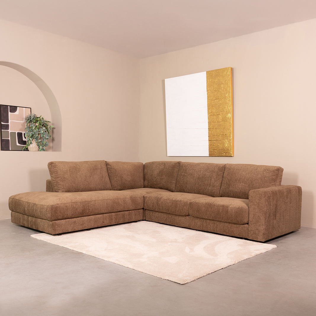 Hoekbank Valero - Links Voorstaand - Retro Taupe - Chenille - LABEL51