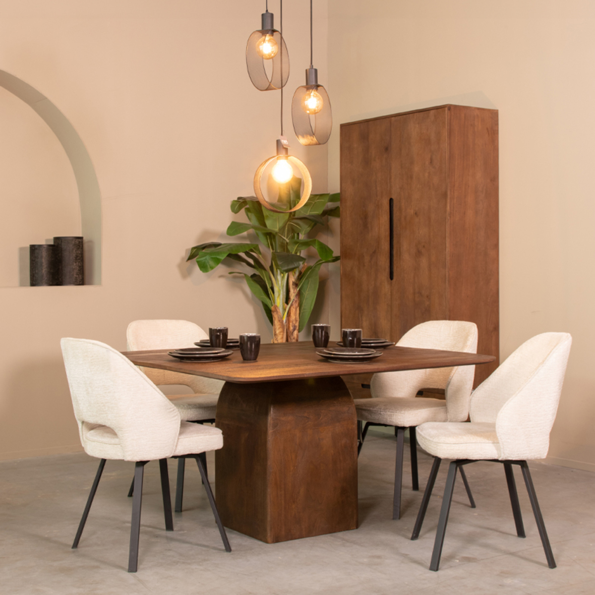 Eetkamertafel Ingo - Espresso - Mangohout - LABEL51