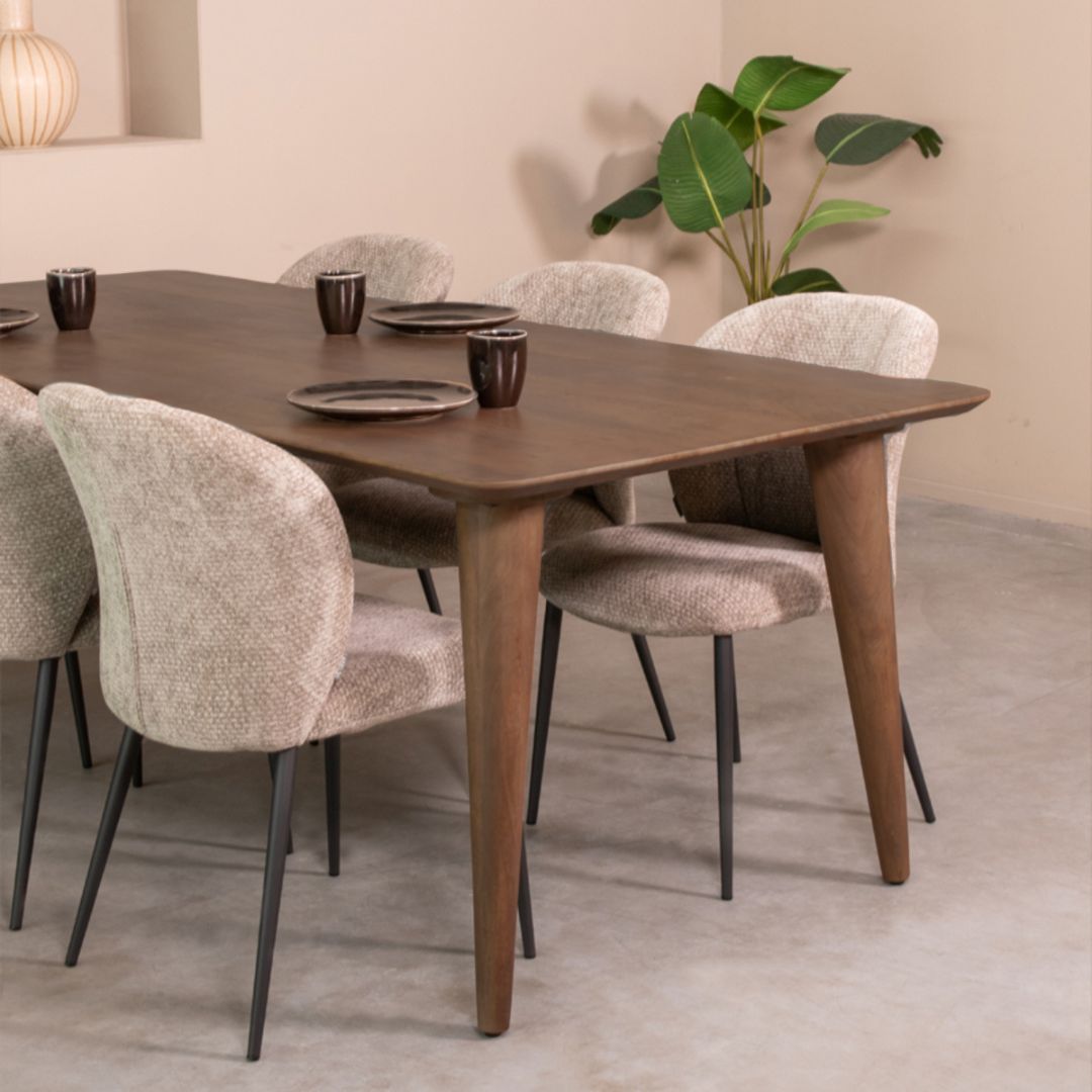 Eetkamertafel Fly - Espresso - Mangohout - LABEL51
