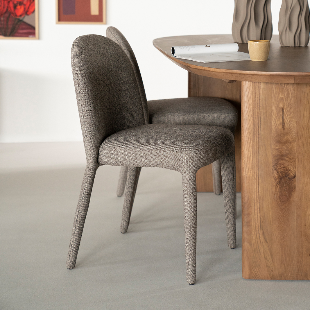 Eetkamerstoel Jaxx - Taupe - Stof - Eleonora