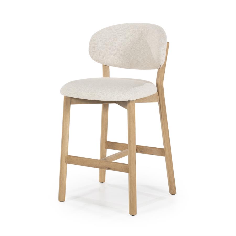 Barkruk Mikky - Zonder armleuning - 53x57,5x97,5 cm - Beige - Stof - Japandi - Eleonora