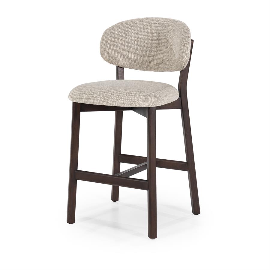 Barkruk Mikky - Zonder armleuning - 53x57,5x97,5 cm - Taupe - Stof - Japandi - Eleonora