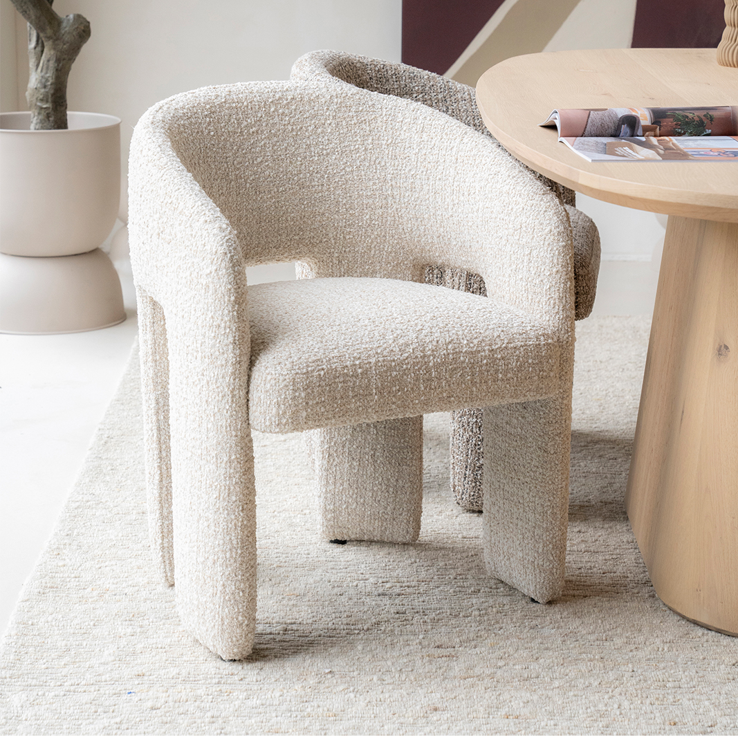 Eetkamerstoel Hamilton - Beige - Stof - Eleonora