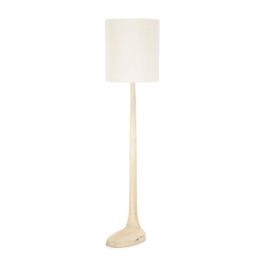 Vloerlamp Rine - Natuurlijk - Mango hout & Linnen - By Boo