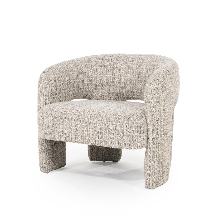 Fauteuil Hamilton - Zonder armleuning - Taupe - Geweven - Japandi - Eleonora