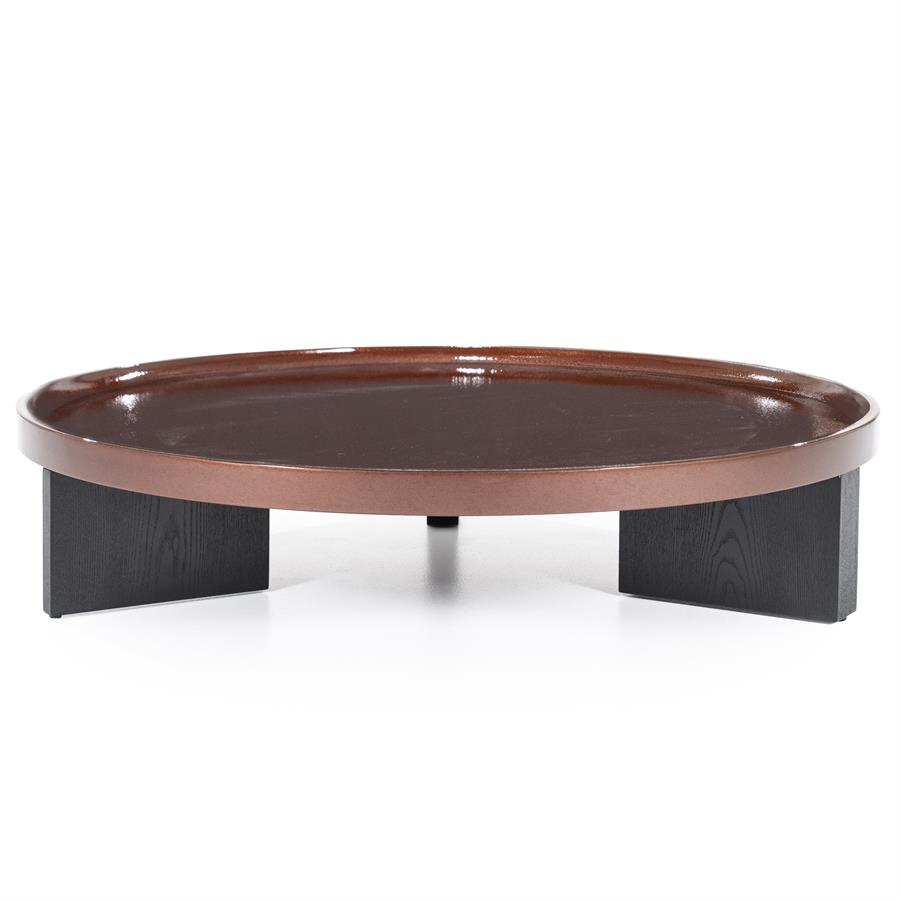 Salontafel Mayson - Rood - MDF & eiken fineer & Shiny shell painting - Eleonora