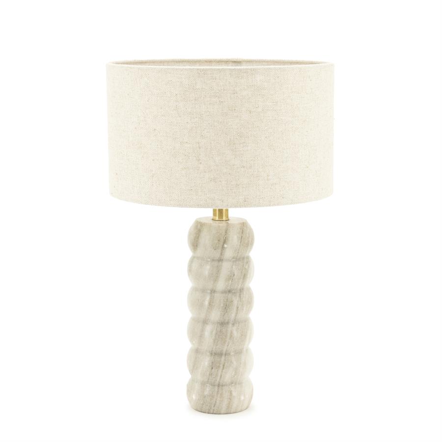 Tafellamp Patron - Beige - Rayon, Viscose, Linnen & Marmer - Ã ̃35x55 cm - By Boo