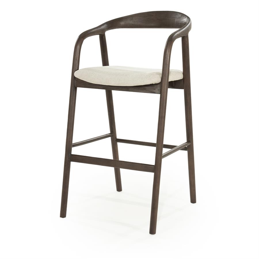 Barkruk Rayven - Zonder armleuning - 55x62,5x104 cm - Bruin - Stof - Japandi - Eleonora