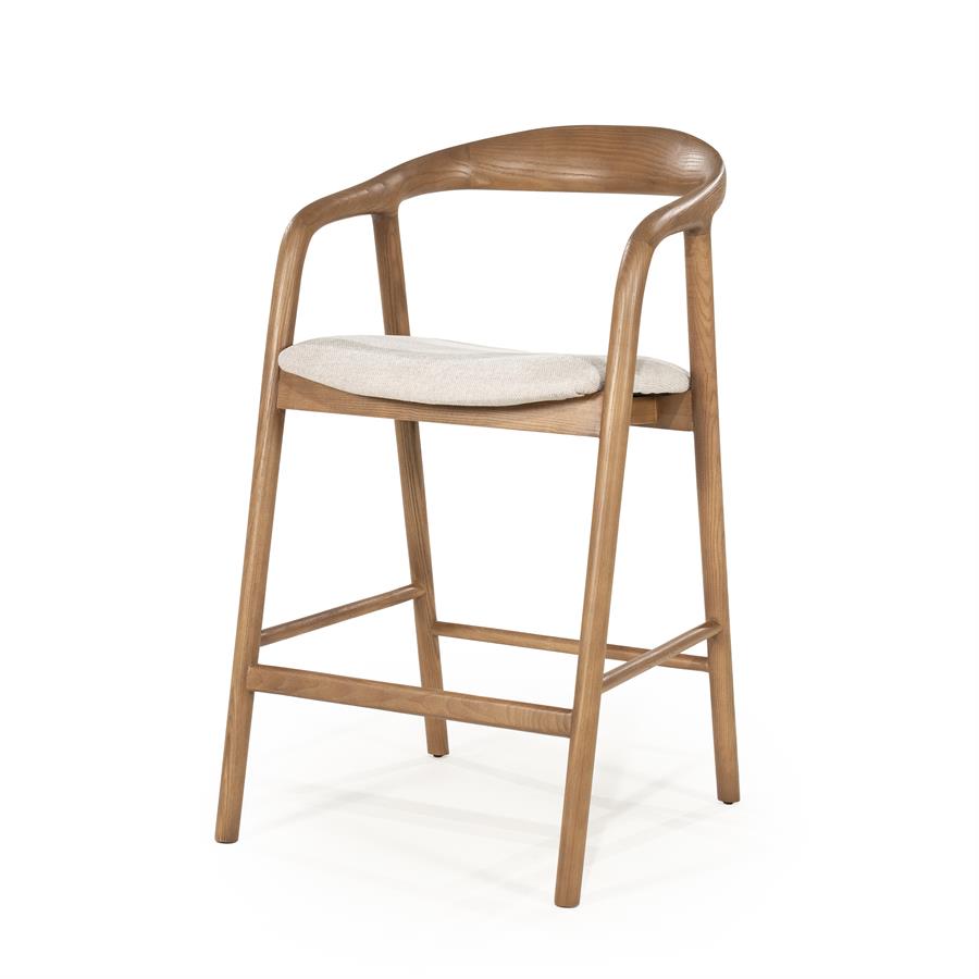 Barkruk Rayven - Zonder armleuning - 55x61x94 cm - Bruin - Stof - Japandi - Eleonora