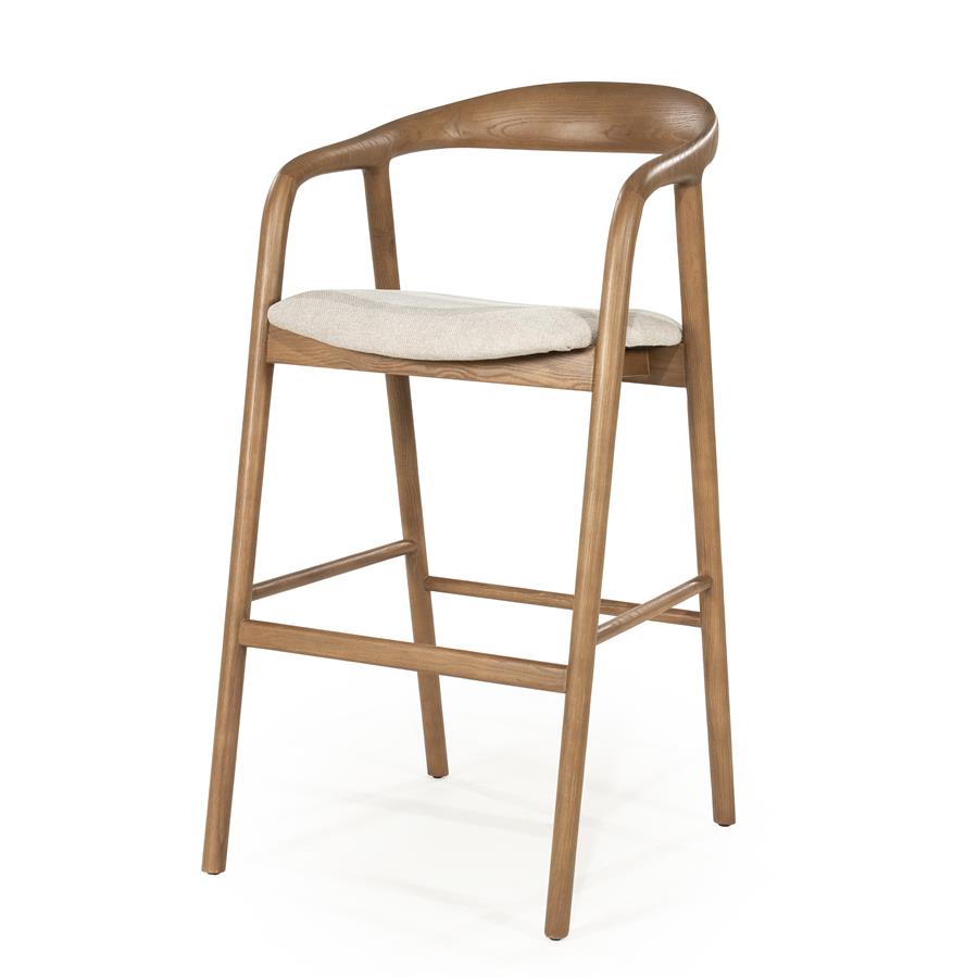 Barkruk Rayven - Zonder armleuning - 55x62,5x104 cm - Bruin - Stof - Japandi - Eleonora