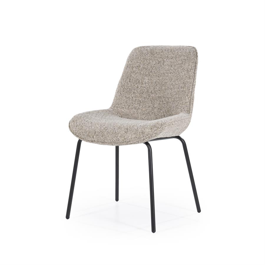 Eetkamerstoel Base - Zonder armleuning - Taupe - Geweven - By Boo