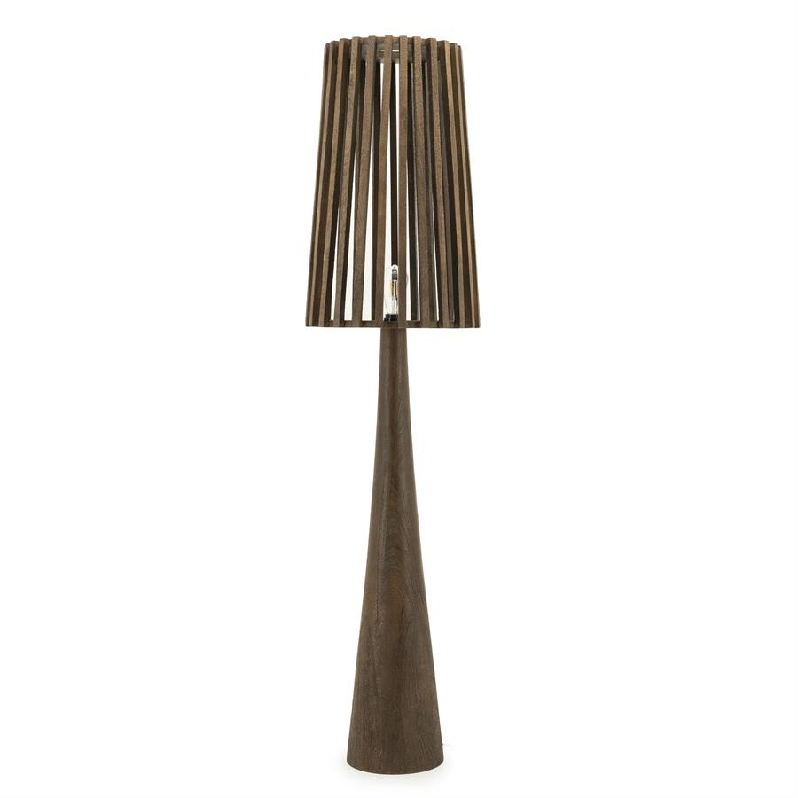 Vloerlamp Guard - Bruin - Mango hout - Staande lamp - 39x39x162 cm - By Boo