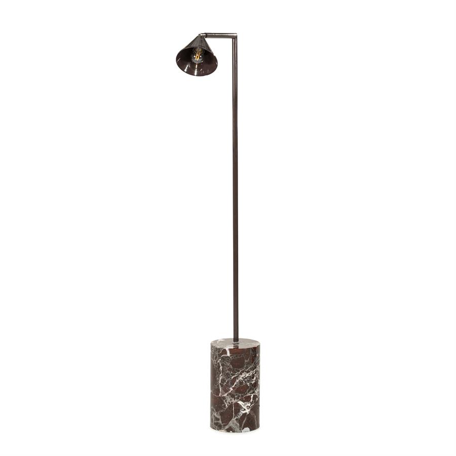 Vloerlamp Lumina - Bruin - Ijzer, messing & marmer - Staande lamp - 34x18x140 cm - By Boo