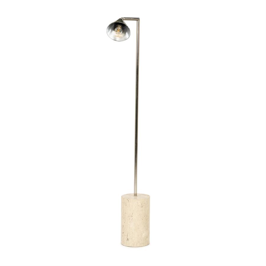 Vloerlamp Lumina - Silver - Ijzer, messing & marmer - Staande lamp - 34x18x140 cm - By Boo