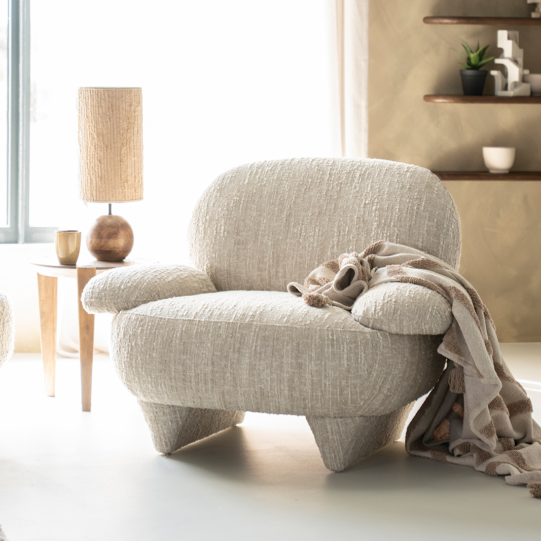 Fauteuil Jayden - Beige - Stof - Eleonora