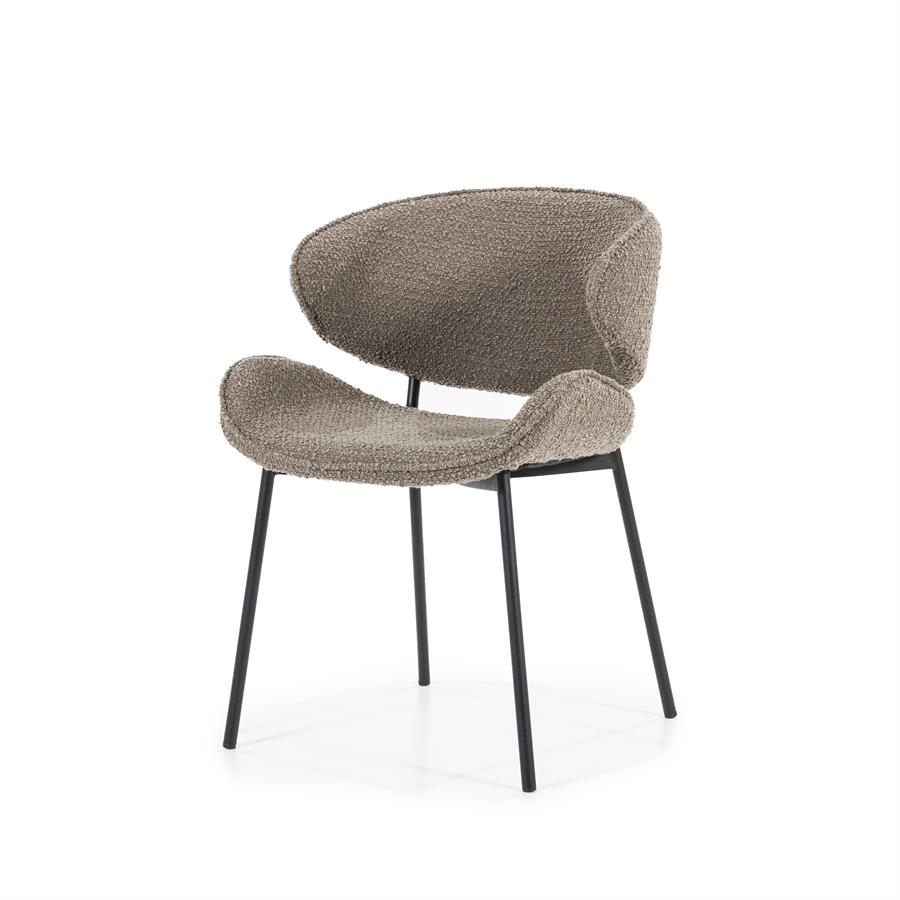 Eetkamerstoel Tess - Bruin - Boucle - Eleonora