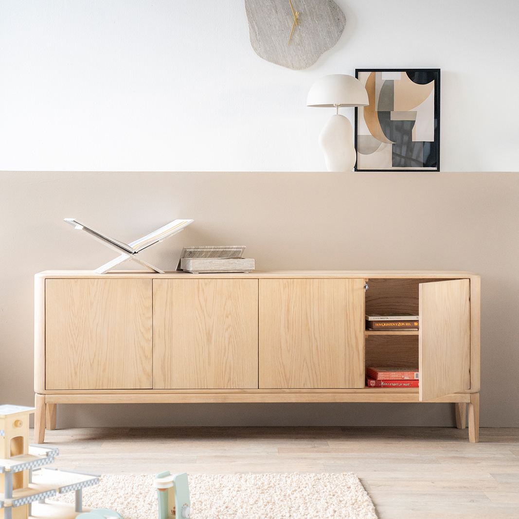 Dressoir Harvey - Naturel - Eiken hout en veneer - Eleonora