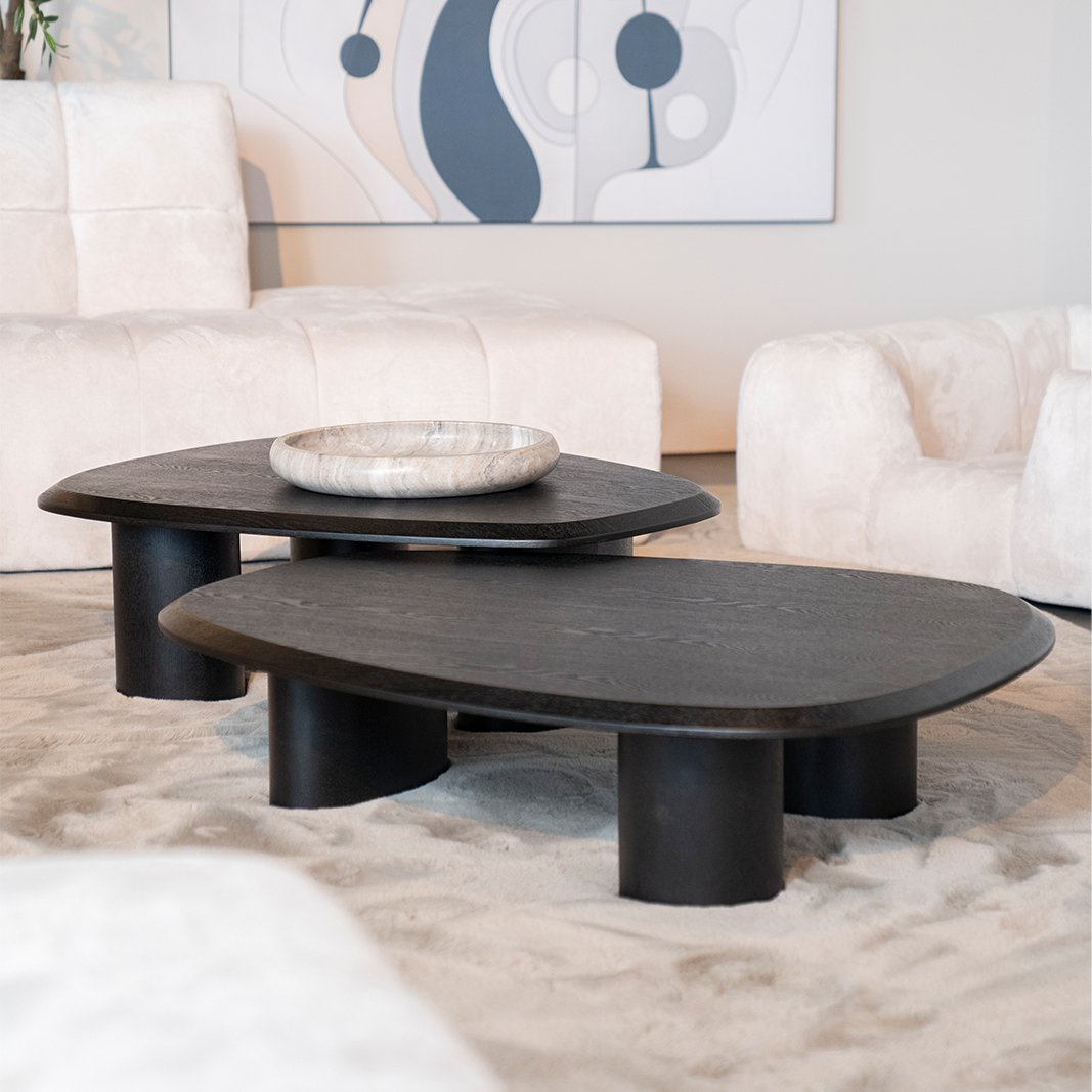 Salontafel Walter - Zwart - Eiken fineer - Eleonora