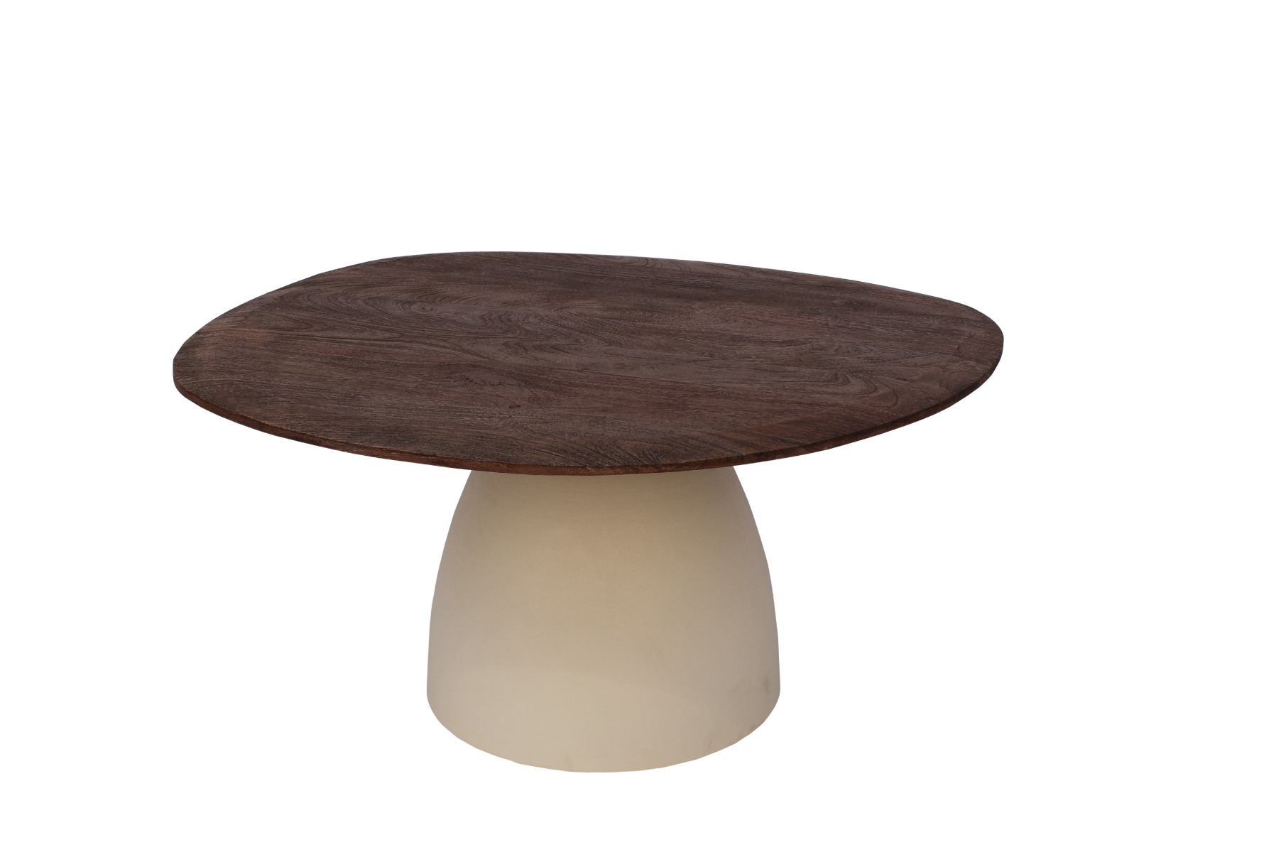 Salontafel Marron - Creme - Mangohout, Gecoat staal - Brix