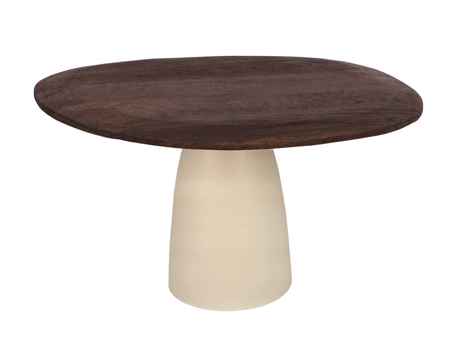 Eetkamertafel Marron - Creme - Mangohout, Gecoat staal - Brix