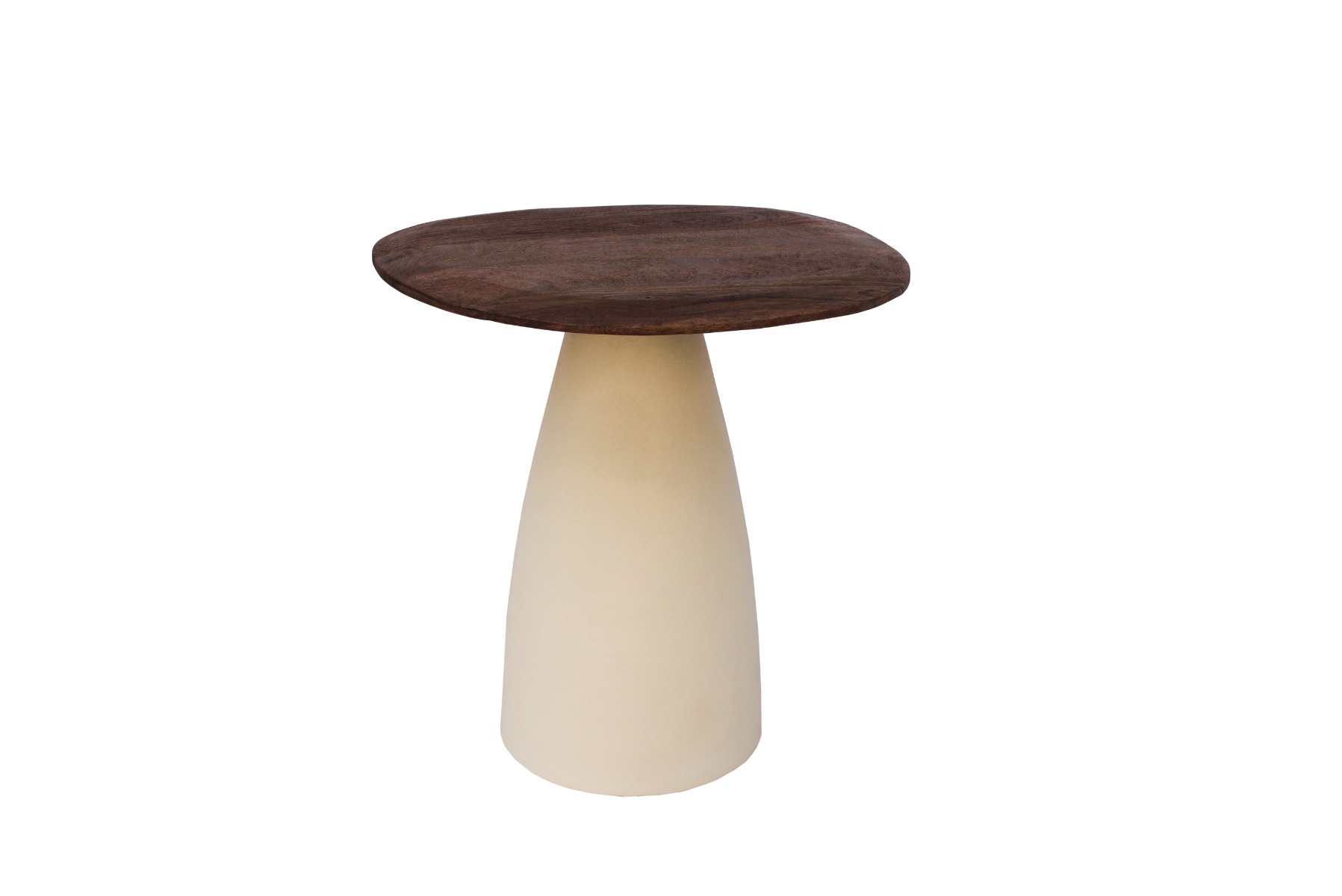 Salontafel Marron - Creme - Mangohout, Gecoat staal - Brix