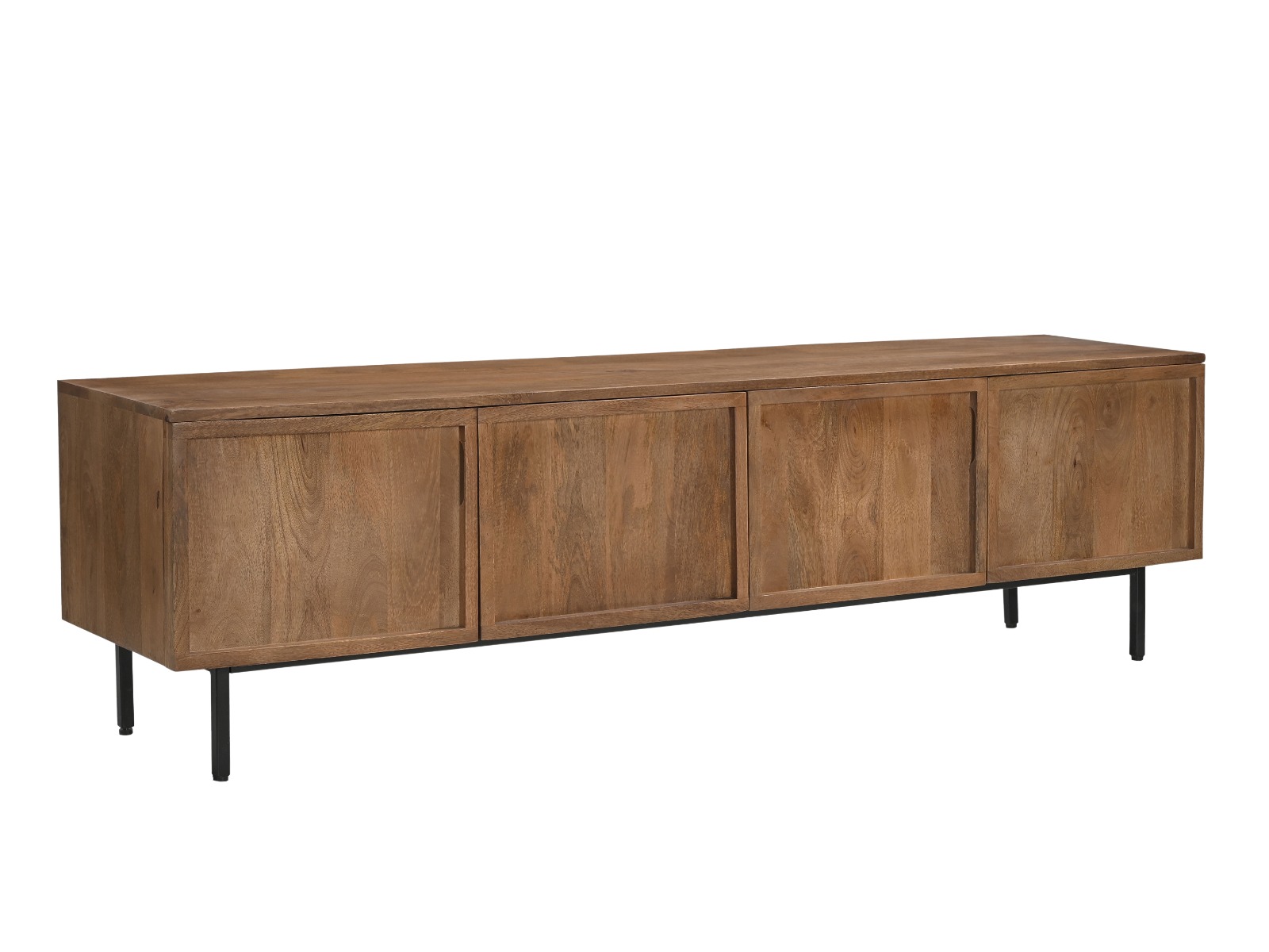 Tv-meubel Elan - Natural - Mangohout, Gecoat staal - Living Furn
