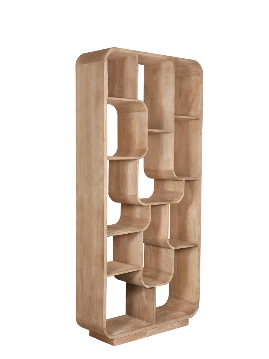 Boekkast Logan - Natural - Mangohout - Brix